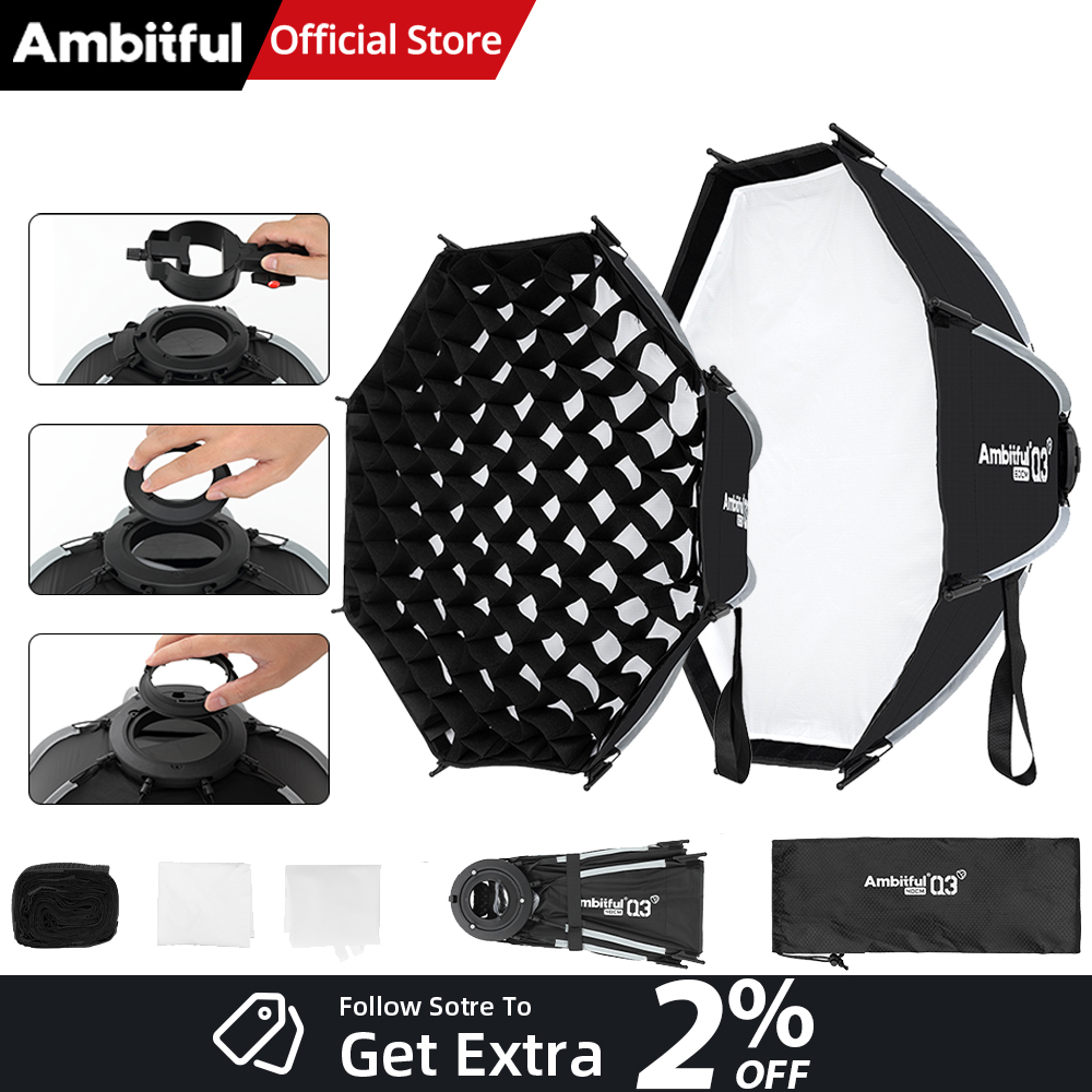Photography Lighting Diffuser - Novo Softbox AMBITFUL Q3 de Liberação