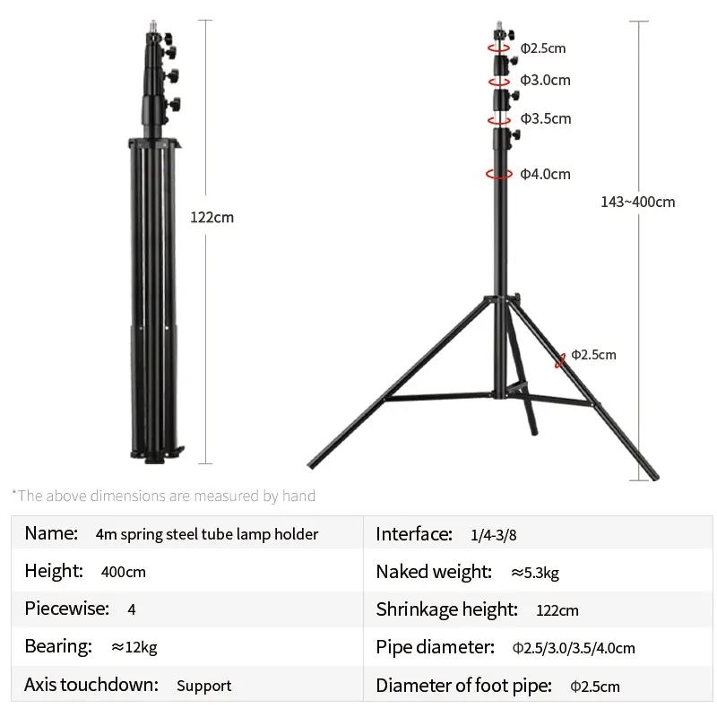 Photography Lighting Tools - Tripé de Iluminação Profissional Reforçado 4M/13.13ft