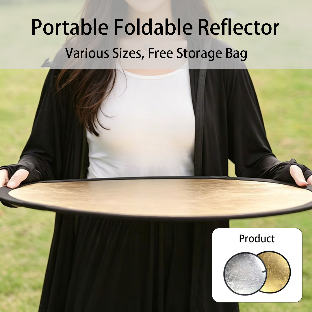 Photography Lighting Reflectors - Refletor Redondo Dupla Face Prata/Branco de