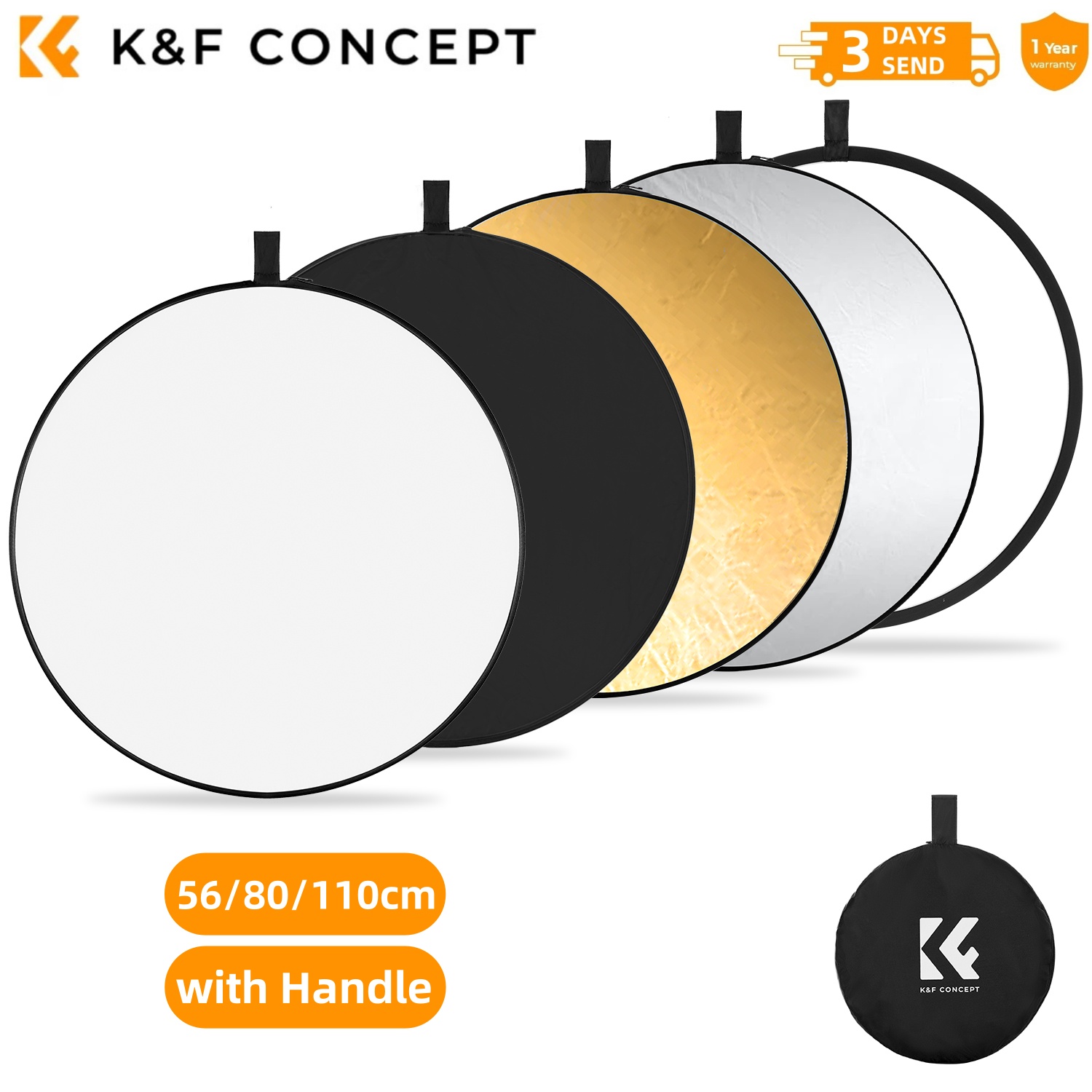 Photography Lighting Reflectors - K&F CONCEPT 56/80/110cm Acessório de Tenda