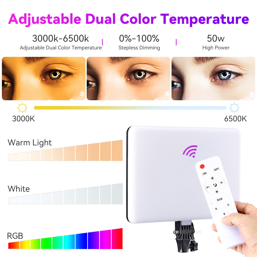 Luz de vídeo led rgb 14 '', co - Video Light Panel Led avaliação e preço