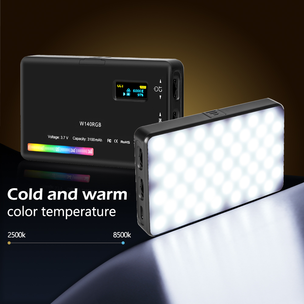 Luz de vídeo LED RGB SH W140 0 - Video Light Panel Led avaliação e preço